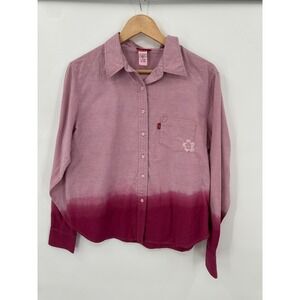 Levi Ombre Shirt Womens XL Western Country Cowgirl Cowboy Rodeo Ranch Embroidery